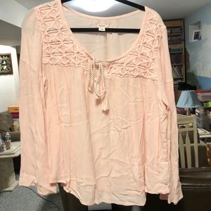 Pink Blouse with detailing by neck